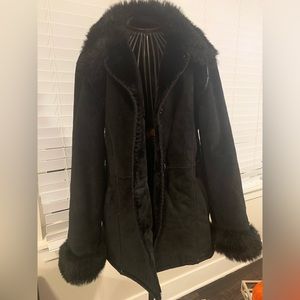 Wilson Leather Suede Coat w/ Faux Fur Lining